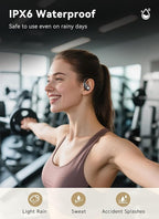 Wireless Earbuds, ENC Noise Cancelling Sport Ear Buds with Multifunctional Touch Screen, Bluetooth 5.4 Headphones, Bass Stereo Sound, 5 EQ Over The Ear Earbuds for Sports/Workout/Gym-Black