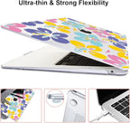 for MacBook Air 13 Inch Case 2021 2020 2019 2018, Pattern Plastic Hard Shell Case Keyboard Cover for Mac Air 13 A2337 M1 A2179 A1932 with Touch ID & Retina Display, Colorful Hibiscus Flower