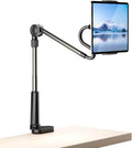 Desk Tablet Holder for iPad Pro, No Stiff Easy Adjust Arm Phone and Tablet Stand for Bed, Ereader Accessories Compatible with Kindle iPhone, iPad Pro/Mini/Air, Smartphones