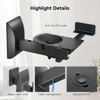 suptek Large Dual Side Clamping Bookshelf Speaker Wall Mounting Bracket for Large Surrounding Sound Speakers, Hold up to 66lbs Black SPM201XL
