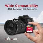 GIGASTONE 128GB SD Card 10-Pack, Camera Plus, V30 U3 SDXC Memory Card High Speed UHD Video Compatible with Canon Digital Camera, with 10 Mini case