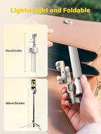 Smartphone Gimbal Stabilizer, Smart Face Tracking Tripod Without APP - 4 in 1 Cellphone Gimbal Stabilizer for iPhone&Android Extended 108cm Rod with RGB Fill Light,M2PRO White