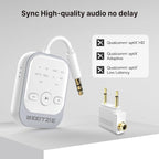 Ultra Bluetooth 5.4 Transmitter & Receiver,2-in-1 Wireless Audio Transmitter for TV/PC/Airplane, Dual Pairing for AirPods/Headphones, AptX LL& HD, Aux for Home/Car Stereo & Speakers