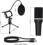 USB Gaming Microphone, Condenser Microphone, Podcast Microphone for PC, Plug & Play, Cardioid Polar Pattern, One-Touch Mute, for Streaming, Podcast, YouTube Videos