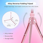 Aureday 14'' Pink Selfie Ring Light with 62'' Tripod Stand and Phone Holder, Dimmable LED Phone Ringlight for Makeup/Video Recording/Photography, Circle Lighting for Cell Phones&Lightweight Cameras