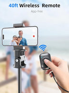 Kaiess 62" Phone Tripod & Selfie Stick, Extendable Photography Light Stand with Wireless Remote, Solidest, Portable, Lightweight, Compatible with iPhone/Android Phone