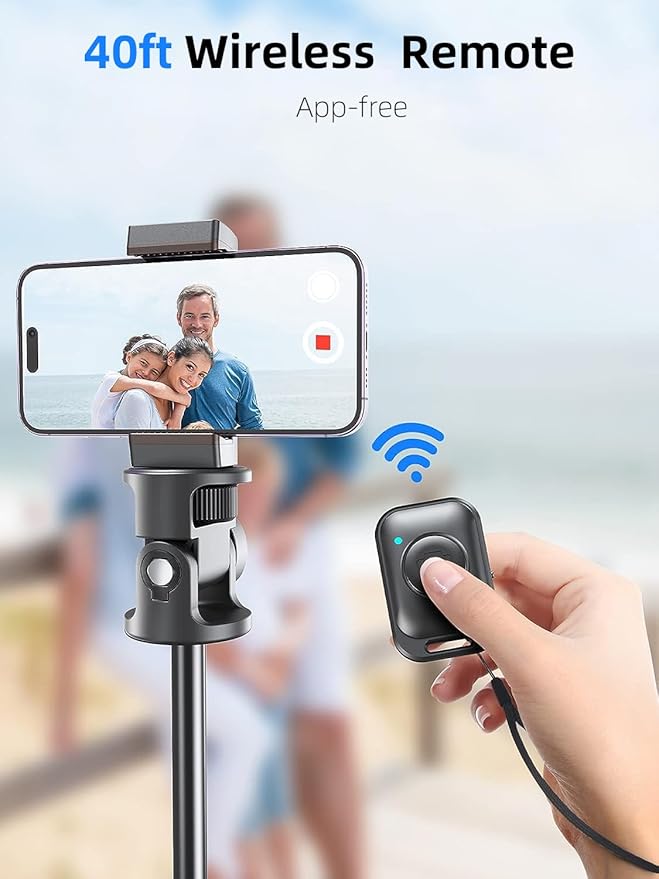 Kaiess 62" Phone Tripod & Selfie Stick, Extendable Photography Light Stand with Wireless Remote, Solidest, Portable, Lightweight, Compatible with iPhone/Android Phone
