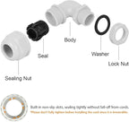 LeMotech M20 Cable Gland, 90 Degree Adjustable 9-14mm Strain Relief, Cord Connectors Nylon Joints with Gaskets, 6 Pcs, Grey