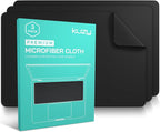Kuzy 3 Pack Premium Microfiber Cleaning Cloth - Large Reusable Cloth for Glasses, Screens, MacBook Laptops, TVs, and Electronics - Scratch-Free, Lint-Free Cleaner, 3 Pack - Black