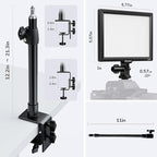 2-Pack Key Light Panel Kit, LED Video Light Dimmable Bi-Color 3200-5600k Video Conference Lighting with Gooseneck Tubes Desk Light for Podcast/Streaming/Gaming/Zoom Meetings/Broadcast/Tiktok