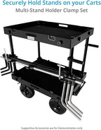 PROAIM Multi-Stand Holder Clamp Set for Camera Production Cart – Holds Lights & C-Stands, Compatible with Victor/Atlas Cart, Payload up to 68 kg /150 lb (VCTR-LC)
