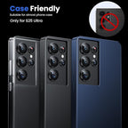 WSKEN for Samsung Galaxy S25 Ultra Camera Lens Protector - Ultra Thin Case Friendly, 9H Shatterproof Tempered Glass with Aluminum Metal Circle Camera Screen Protector Cover Accessories, Black