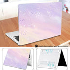 for 2025 M4 MacBook Air 13.6 Inch Case A3240 Fits 2022 2023 A2681 M2 2024 A3113 M3 Chip with Liquid Retina Display, Printed Plastic Hard Shell Cover for Mac Air 13.6", Pink Purple Gradient
