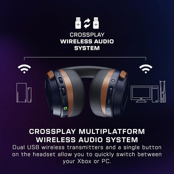 Turtle Beach Stealth 700 Gen 3 Wireless Multiplatform Amplified Gaming Headset for Xbox Series X|S, Xbox One, PC, PS5, Mobile – 60mm Drivers, AI Noise-Cancelling Mic, Bluetooth, 80-Hr Battery – Cobalt