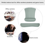 MOSISO Wrist Rest Support for Mouse Pad & Keyboard Set, Ergonomic Mousepad Non-Slip Base Home/Office Pain Relief & Easy Typing Cushion with Neoprene Cloth & Raised Memory Foam, Antique Green