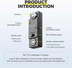 RC101-N3 Camera Shutter Remote Control for Canon R5 R5C 5D4 5D3 6d2 1/4 Screw Fixing Small Release Button Handle Two Cameras in sync Release Button