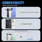 Phone Tripod Stand, Aluminum Alloy Mini Tripod Compatible with Magsafe iPhone 16/15/14/13/12 Series, Foldable Strong Magnetic Phone Stand, Mult-Angle Adjustment Selfie Stick (Ocean Blue)