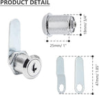 Uenhoy 6 Pack Cam Locks Keyed Alike, 1" (25mm) Cam Lock Set for Drawers Mailbox Tool Box RV, File Cabinet Locks with Keys