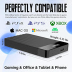 Portable External Hard Drive Storage Expansion Mobile HDD USB 3.0 for PC, Mac, Desktop, Laptop, PS4, PS5, Xbox One X/S, Xbox 360, Xbox Series X/S, Office & Game (Black, 750GB)