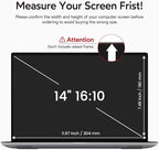 BERSEM 14 Inch Laptop Privacy Screen for 16:10 Ratio Computer Monitor, Removable Anti Glare Blue Light Filter for Laptop Privacy Screen 14 inch, Anti-Spy, Anti-Scratch, UV-Blocking