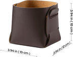HOMIEAZICOZI 2-Pack Cork Leather Desk Accessories Storage - Pencil Pen Holder - Makeup Brush Holder Organizer - Stylish Addition to Home Decor (Coffee)