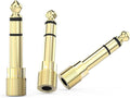 Cubilux 6.35mm to 3.5mm Audio Adapter, Gold Plated 1/4" Male to 1/8" Female TRS Stereo AUX Connector Converter for Guitar Keyboard Digital Piano Studio Monitor Amplifier Mixer Splitter, 3-Pack