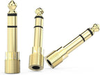 Cubilux 6.35mm to 3.5mm Audio Adapter, Gold Plated 1/4" Male to 1/8" Female TRS Stereo AUX Connector Converter for Guitar Keyboard Digital Piano Studio Monitor Amplifier Mixer Splitter, 3-Pack