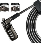 I3C Laptop Cable Lock 4 Digital Combination Lock Security Computer Cable Lock Anti Theft Combination Lock Compatible for Tablet Laptop (1 Pack)