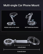 SYNCWIRE for MagSafe Car Mount - [360° Rotation] Magnetic Phone Holder for Car, Adjustable Metal Arm, Ultra Magnet, Car Magnet Phone Mount for Dashboard, Fit for iPhone 16 15 14 13 Pro Max &All Phones