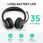 Yealink BH70 Dual Wireless Headset with Mic for Work, Bluetooth Headphone with Teams Certification, up to 35h Talk Time, 147g All-Day Wearing Comfort, Perfect for Open Office Home Hybrid Work, USB-A