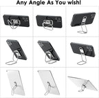 Phone Ring Holder Finger Kickstand, Upgraded 360° Rotation Metal Phone Grip for Magnetic Car Mount Foldable Cell Phone Stand Compatible with Most Smartphones
