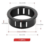 30PCS 1" Black Cable Snap Bushing Grommet, Snap in Cord Bushing Protect Cables