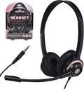 Bulk Headsets With Microphone (10 Pack) - Noise Canceling Computer Headset For Office, Meetings, Chat- Comfortable Over-Ear PC Headphones With Rotating Mic- 3.5 Jack For Universal Connectivity