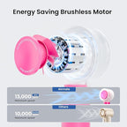 AIRMATE Portable Handheld Fan, 5 Wind Speed Adjustable, 3000mAh Battery Rechargeable, Durable Motor, 13000RPM Super Powerful Wind, Personal Turbo Hand Held Mini fan for Makeup/Travel/Outdoor (Pink)
