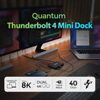 IOGEAR Quantum Thunderbolt 4 Mini Dock, Single 8K / Dual 4K Display, Up to 3 USB-C or Thunderbolt 4 Devices, 40 Gbps (Win 10, 11 / Mac M2 Pro M3 Pro) GTD4MHTAA