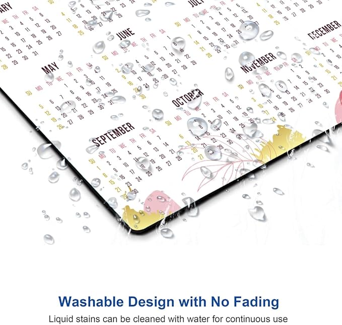 Mouse Pad, 2025 Calendar Mouse Pads, Cute Square Mouse Mat Waterproof Non-Slip Rubber Base Computer Mousepad for Desk Home Office Laptop, Abstract Leaf Calendar