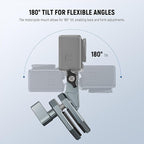 NEEWER Motorcycle Windshield Action Camera Clamp Mount, Aluminum Alloy Clip with 3 Prong Adapter & 1/4" Screw Hole Compatible with GoPro Hero 13 12 DJI Adapters for POV Video Recording, AC032
