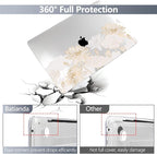 Batianda Design Case for M1 MacBook Air 13 Inch Model A2337 A2179 A1932 2021 2020 2019 Release,3D Painted Hard Shell with Keyboard Cover & Screen Protector, Golden Lotus