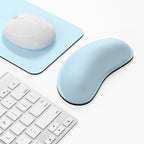 Dapesuom Mouse Wrist Rest, Ergonomic Memory Foam Mouse Wrist for Computer Desk Mats Support, Hand Rest Pad Cushion for Gaming, Office, Laptop, Men, Women, Pain Relief & Easy Typing, Sky Blue