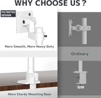 Dual Monitor-Arm Heavy Duty Ultrawide - 24-57 inch Vertical Dual Monitor Mount, Adjustable Stacked Double Monitor Desk Mount Stand, Max Load 59.4 lbs (per Screen), VESA 75/100 mm, White