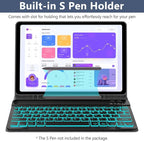 Keyboard Case for Samsung Galaxy Tab A9 Plus 5G 11 inch 2023 (SM-X210/X216/X218), 7 Color Backlit Detachable Keyboard Bluetooth, Smart Folio Cover with S Pen Holder for Galaxy Tab A9+ 11"（Dark Blue