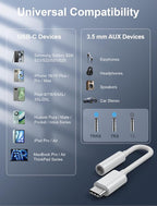 USB-C to 3.5mm Audio Headphone Adapter - HiFi 100 Pack Compatible with Apple iPhone 16 15 Samsung Galaxy S25 S24 S23 S22 S21 Plus Pro Max Ultra Pixel iPad - Type C to Aux Cord Jack Dongle Adapter