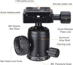 Professional Heavy Duty (20 lbs Load) DSLR Mirorrless Camera Suction Cup Car Mount Camcorder Vehicle Holder w/ 360°Panorama Ball Head + Quick Release Plate Compatible with Nikon Canon Sony RED BM