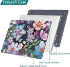 Teryeefi Case for M1 MacBook Air 13 inch 2020 2019 2018 fits Model A2337 A2179 A1932 with Retina Display & Touch ID, Plastic Hard Shell & Keyboard Cover & Screen Protector, Pretty Colorful Flower A004