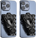 ZYCCER Double Sided Silicone Suction Phone Holder Mount,Compatible with iPhone and Android Cases Hands-Free Mirror Shower Phone Mount Strong Grip Holder (Black, Double Sided 2PCS)