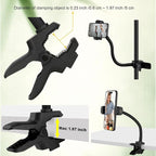 Gooseneck Phone Holder Jaws Flex Clamp Clip Mount,11.8" Long Gooseneck Arm Aluminum Alloy Ball Head Mount for Desk/Table/Pole/Board,Compatible with 3.5~7.5" iPhone/HTC/LG/Nexus/Smartphones-1 Pack