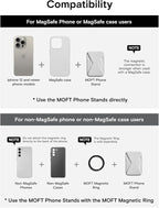 MOFT Magnetic Wallet Stand Compatible with iPhone 16/15/14/13/12 Series, Angle Adjustment & Magsafe Compatible MOVAS Phone Stand, Cement