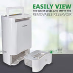 Ivation 19 Pint Small-Area Desiccant Dehumidifier Compact and Quiet - with Continuous Drain Hose for Smaller Spaces, Bathroom, Attic, Crawlspace and Closets - for Spaces Up to 410 Sq Ft