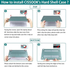 CISSOOK Compatible with MacBook Air 13.6 Inch M4 M3 M2 Case 2022 2023 2024 2025, Crystal Black Plastic Hard Shell Case Cover for MacBook Air 13.6" A3240 A3113 A2681, Sun & Mountain