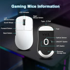R1 SE+ Wireless Gaming Mouse, 18000 DPI, High-Precision PAW3395 SE Sensor,55g Lightweight,Three Connection Modes Mouse, Programmable Ergonomic Mice Suitable for Laptops/PC/Mac (White)